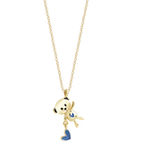 Collier en or avec pendentif ours en peluche avec coeur émaillé