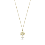 Gold necklace with rocking horse pendant and diamonds