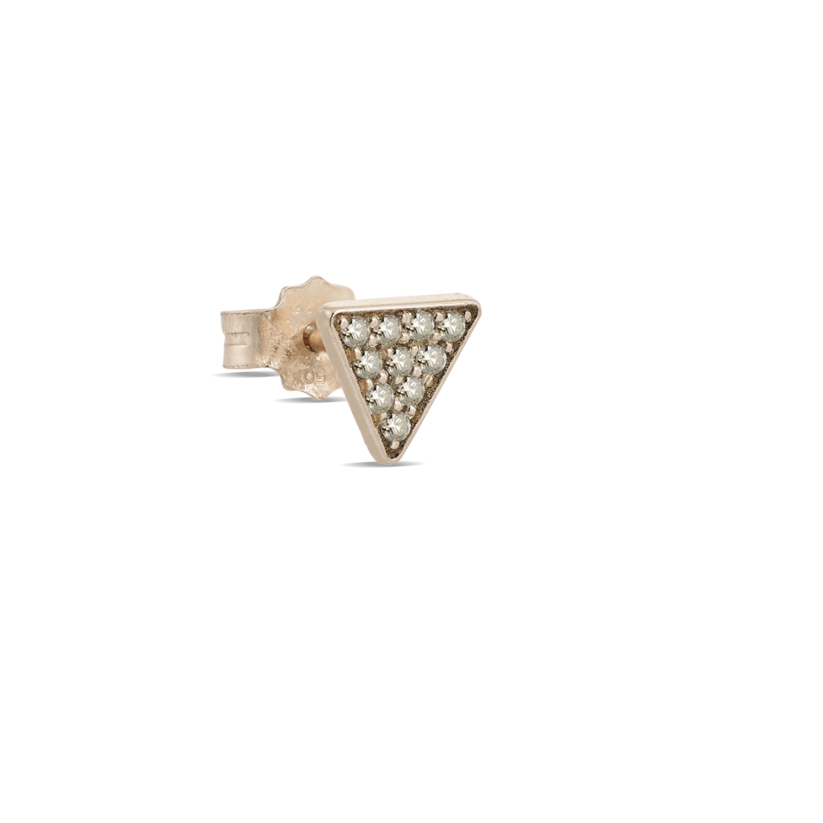 Monorecchino in oro 18 kt a forma di triangolo e diamanti bianchi