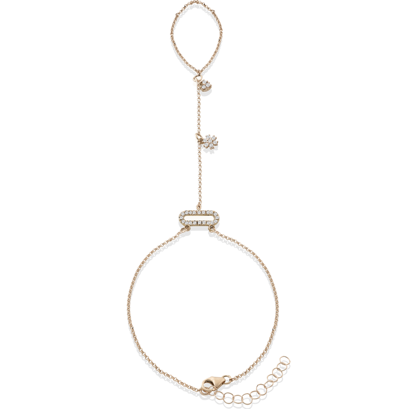 Baciamano in oro 18 kt e diamanti bianchi