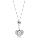Collar de oro con colgante en forma de corazón y diamantes blancos.