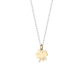 Collana in argento con ciondolo in oro a forma di quadrifoglio