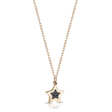 Collana in oro con ciondolo a forma di stella e diamanti neri
