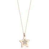 Collar de oro con colgante en forma de estrella y diamantes marrones