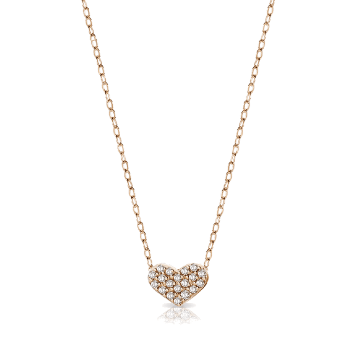 Collana in oro con charm a forma di cuore e diamanti bianchi