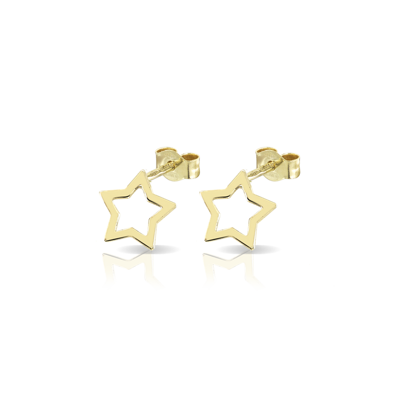 Orecchini in oro a forma di stelle forate