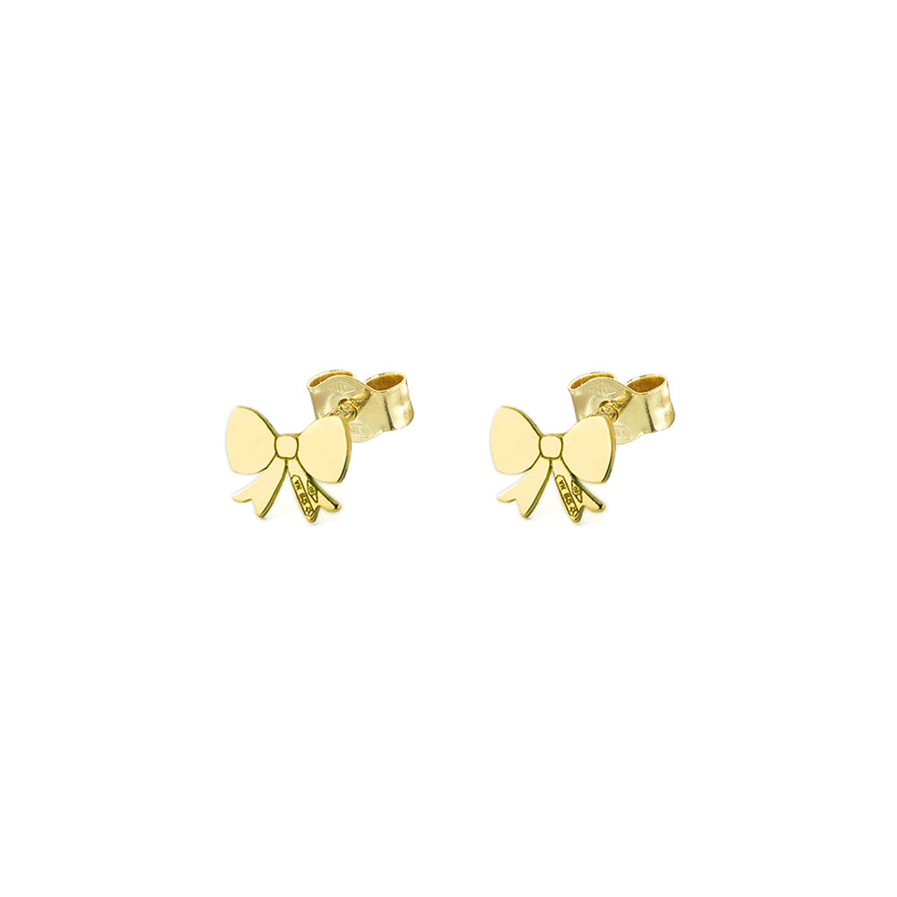 Bow-shaped gold earrings