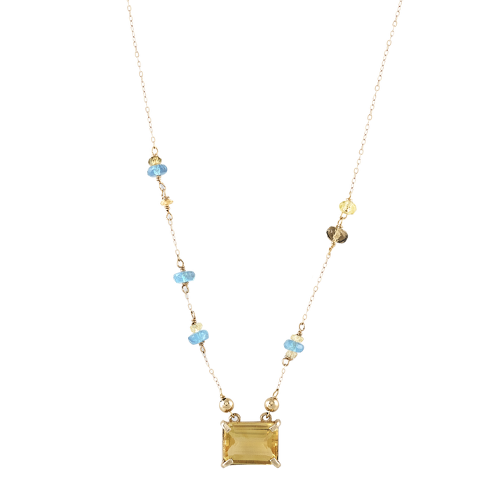 Collana in oro 18 kt e pietre colorate