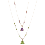 Silver necklace with gold triangle