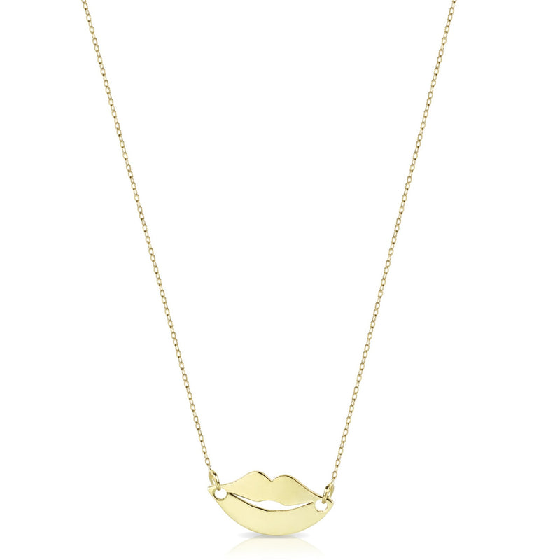 Collana in oro con ciondolo a forma di bacio